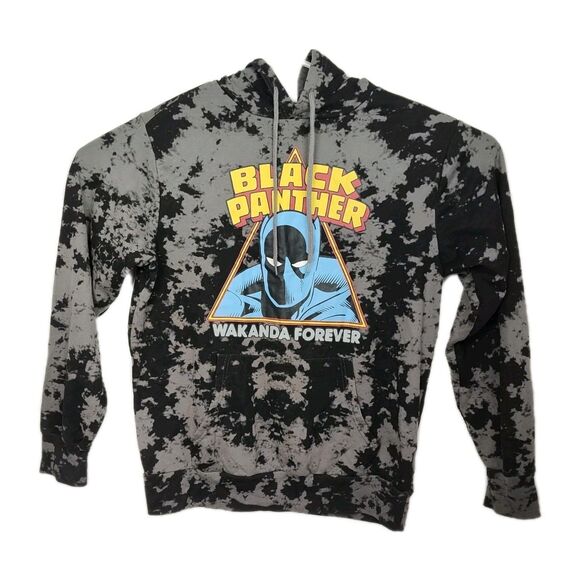 Marvel Other - Marvel Black Panther Hoodie Men's Size M Gray/Black Tie Dye Graphic Print Hooded